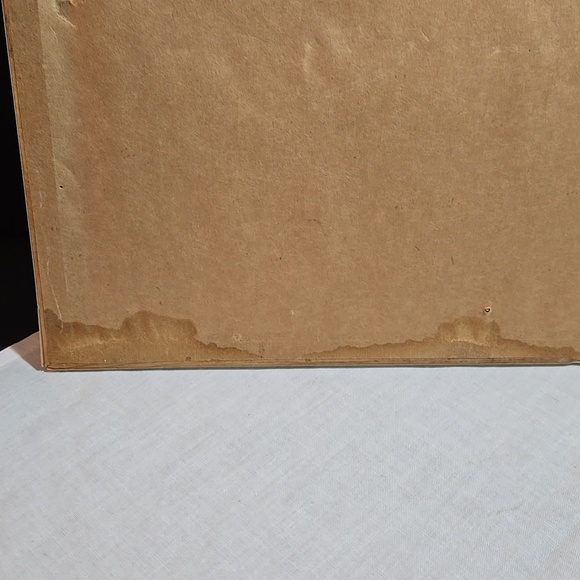 Framed Cross Stitch Bunny with Basket and Chickens - Pastel Blue Mat. 13" × 15" - Picture 7 of 8